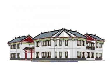 Sketchup古建筑模型|多层川西建筑,中式风格,古建-BIM建筑网