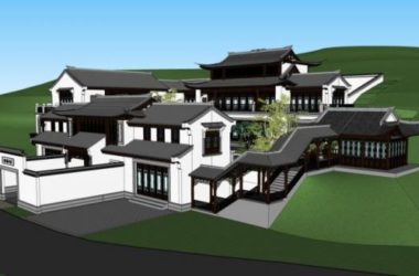 Sketchup商业模型|多层会所,中式风格-BIM建筑网