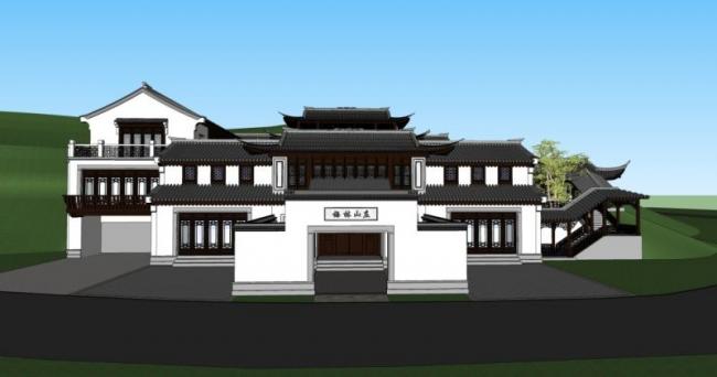 Sketchup商业模型|多层会所,中式风格 Sketchup商业模型|多层会所,中式风格