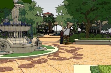 Sketchup景观模型|滨水景观,古典风格-BIM建筑网