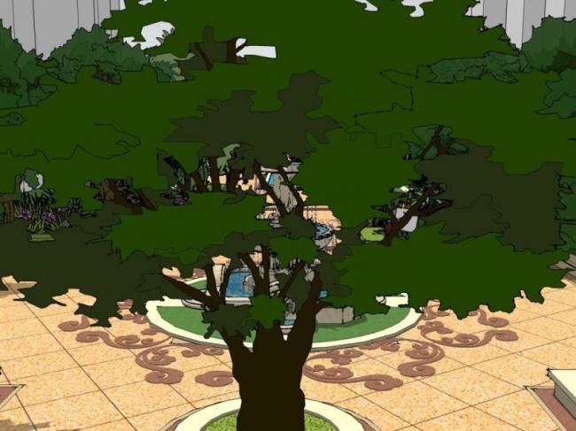 Sketchup景观模型|滨水景观,古典风格 Sketchup景观模型|滨水景观,古典风格