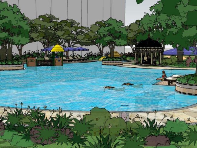 Sketchup景观模型|游泳池景观,古典风格 Sketchup景观模型|游泳池景观,古典风格