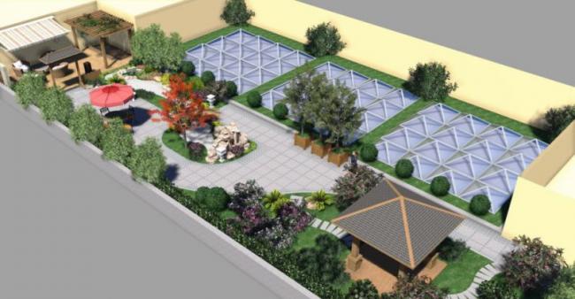 Sketchup景观模型|屋顶花园,古典风格 Sketchup景观模型|屋顶花园,古典风格