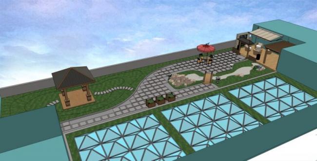 Sketchup景观模型|屋顶花园,古典风格 Sketchup景观模型|屋顶花园,古典风格
