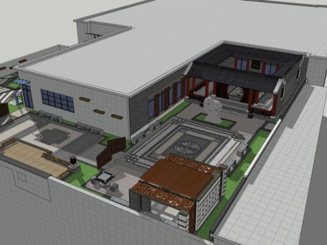 Sketchup景观模型|屋顶花园,现代中式风格 Sketchup景观模型|屋顶花园,现代中式风格