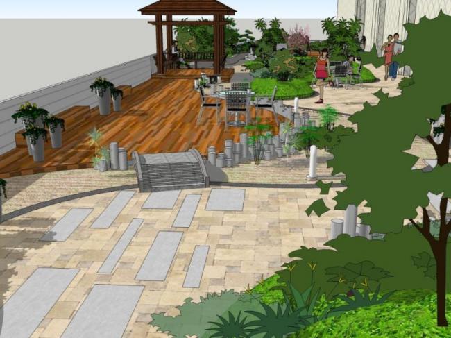 Sketchup景观模型|屋顶花园,现代风格 Sketchup景观模型|屋顶花园,现代风格