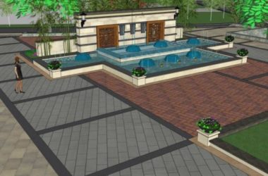 Sketchup景观模型|居住区景观,现代中式风格-BIM建筑网