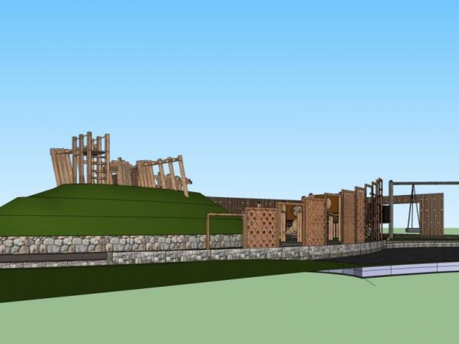Sketchup景观模型|水上乐园景观,古典风格 Sketchup景观模型|水上乐园景观,古典风格