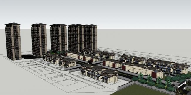Sketchup住宅模型|高层住宅,现代中式风格 Sketchup住宅模型|高层住宅,现代中式风格