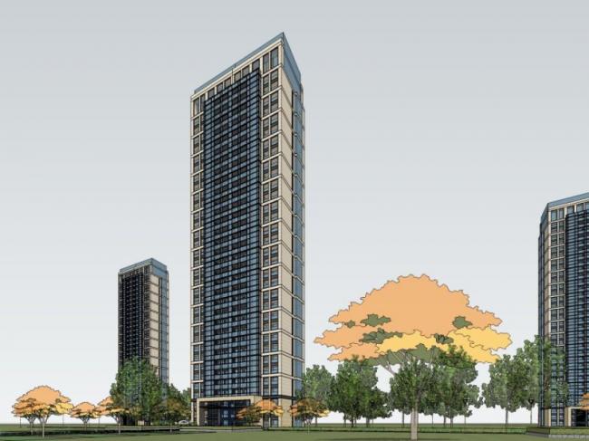 Sketchup住宅模型|超高层住宅楼,现代风格 Sketchup住宅模型|超高层住宅楼,现代风格