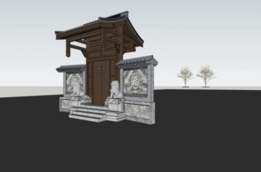 Sketchup小品模型|垂花门,中式风格,小品-BIM建筑网