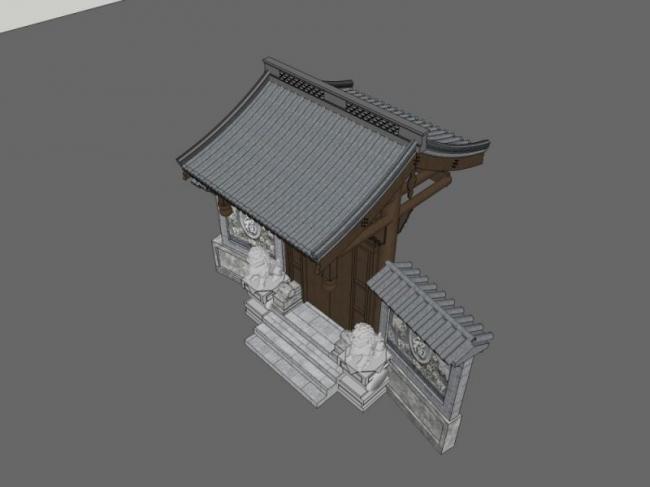Sketchup小品模型|垂花门,中式风格,小品 Sketchup小品模型|垂花门,中式风格,小品