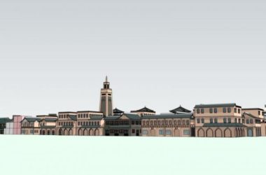 Sketchup商业模型|多层商业街,中式风格-BIM建筑网