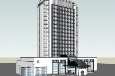 Sketchup酒店模型|高层酒店,现代中式风格-BIM建筑网