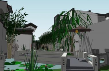 Sketchup景观模型|庭院景观,住宅景观,中式风格-BIM建筑网