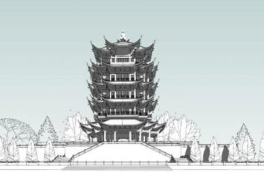 Sketchup古建筑模型|多层阁楼,黄鹤楼,中式风格,古建-BIM建筑网
