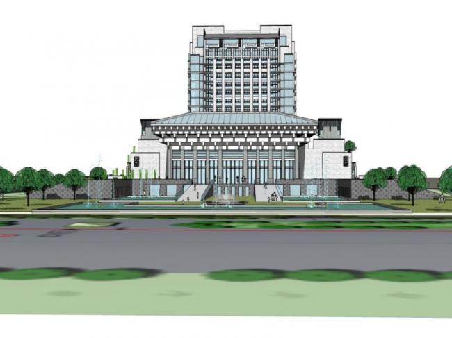 Sketchup酒店模型|高层酒店,中式风格 Sketchup酒店模型|高层酒店,中式风格
