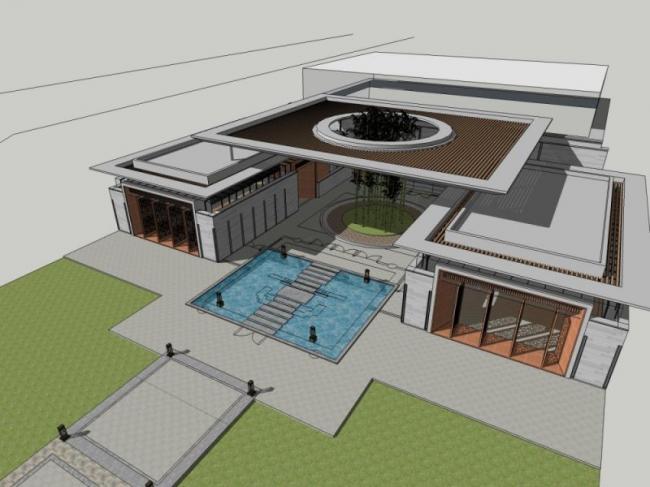 Sketchup商业模型|低层售楼处,现代风格 Sketchup商业模型|低层售楼处,现代风格