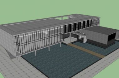 Sketchup办公模型|多层办公楼,现代风格-BIM建筑网