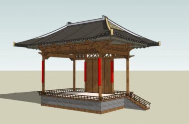 Sketchup小品模型|亭子,中式风格,小品-BIM建筑网