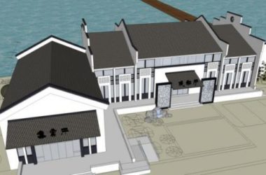 Sketchup车站路桥|码头,中式风格-BIM建筑网