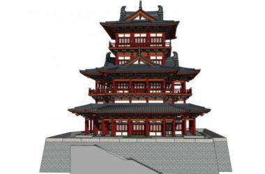 Sketchup古建筑模型|多层阁楼,中式风格,古建-BIM建筑网