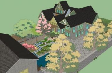 Sketchup景观模型|庭院景观,现代风格-BIM建筑网