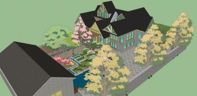 Sketchup景观模型|庭院景观,现代风格 Sketchup景观模型|庭院景观,现代风格
