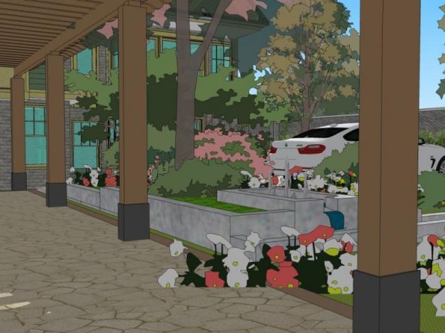 Sketchup景观模型|庭院景观,现代风格 Sketchup景观模型|庭院景观,现代风格
