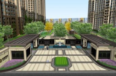 Sketchup景观模型|小区景观,住宅景观,古典风格-BIM建筑网