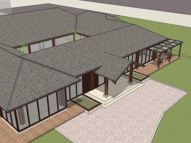 Sketchup景观模型|院落景观,中式风格 Sketchup景观模型|院落景观,中式风格