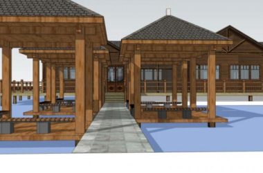 Sketchup酒店模型|多层度酒店,中式风格-BIM建筑网