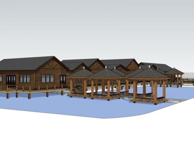 Sketchup酒店模型|多层度酒店,中式风格 Sketchup酒店模型|多层度酒店,中式风格