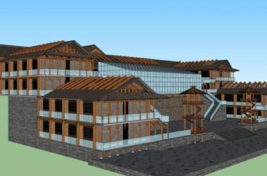 Sketchup商业模型|多层商业会所,中式风格-BIM建筑网