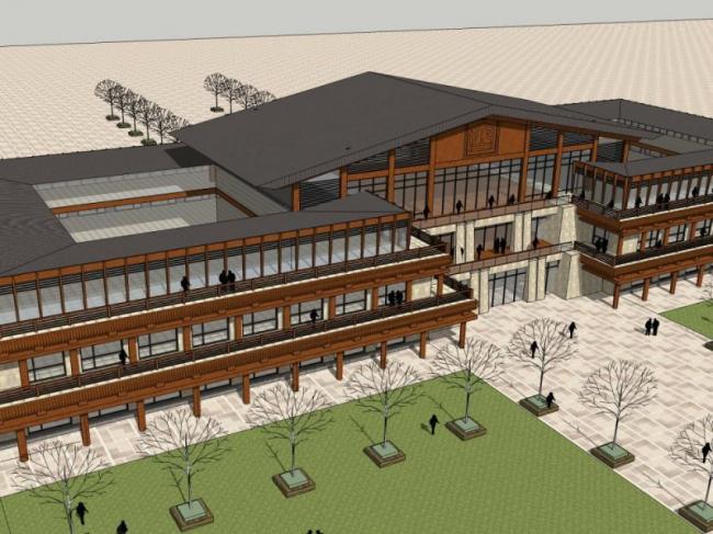 Sketchup酒店模型|多层酒店,中式风格 Sketchup酒店模型|多层酒店,中式风格