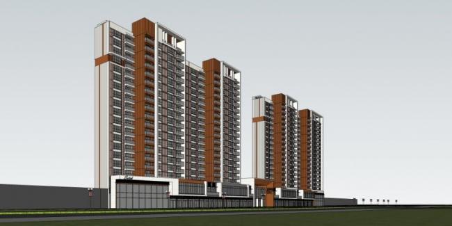 Sketchup住宅模型|高层住宅,现代风格 Sketchup住宅模型|高层住宅,现代风格