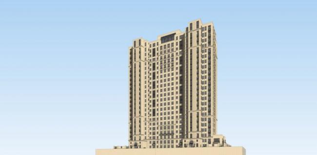 Sketchup住宅模型|高层住宅楼,古典风格 Sketchup住宅模型|高层住宅楼,古典风格