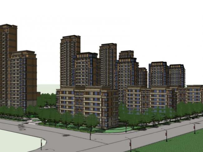 Sketchup住宅模型|高层住宅,现代风格 Sketchup住宅模型|高层住宅,现代风格