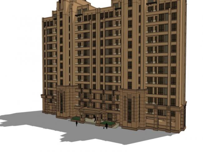Sketchup住宅模型|高层住宅楼,古典风格 Sketchup住宅模型|高层住宅楼,古典风格