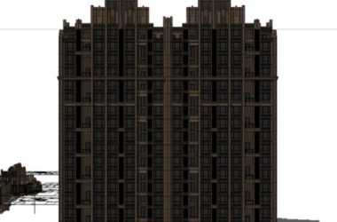 Sketchup住宅模型|超高层住宅楼,居住建筑,古典风格-BIM建筑网