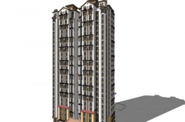 Sketchup住宅模型|高层住宅楼,古典风格-BIM建筑网