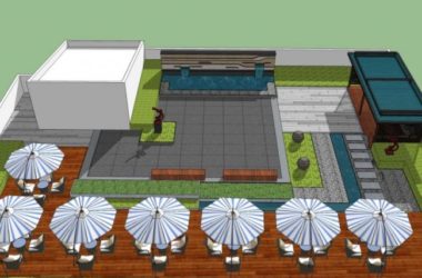 Sketchup景观模型|屋顶花园,现代风格-BIM建筑网