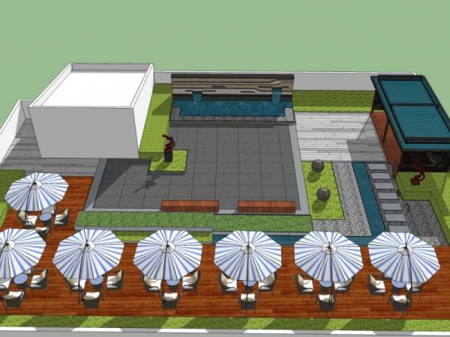 Sketchup景观模型|屋顶花园,现代风格 Sketchup景观模型|屋顶花园,现代风格