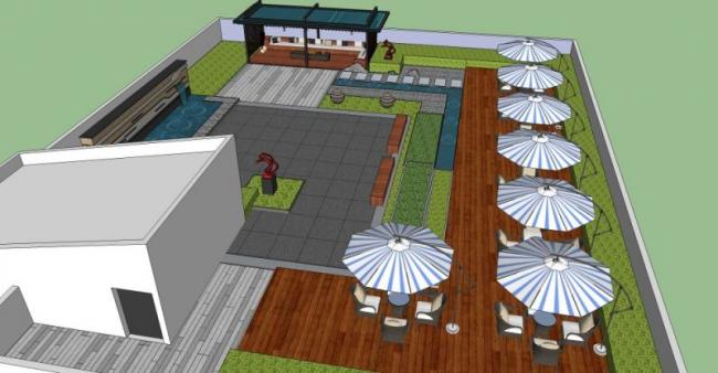 Sketchup景观模型|屋顶花园,现代风格 Sketchup景观模型|屋顶花园,现代风格