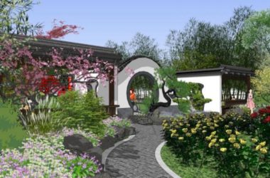 Sketchup景观模型|公园景观,中式风格,中式公园-BIM建筑网