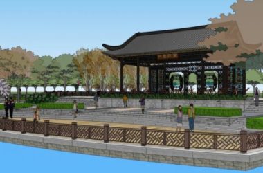 Sketchup景观模型|公园景观,中式风格,中式公园景观-BIM建筑网