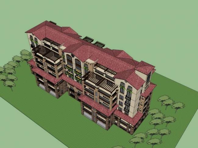 Sketchup住宅模型|多层住宅,古典风格 Sketchup住宅模型|多层住宅,古典风格
