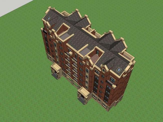 Sketchup住宅模型|多层住宅,英式古典风格 Sketchup住宅模型|多层住宅,英式古典风格