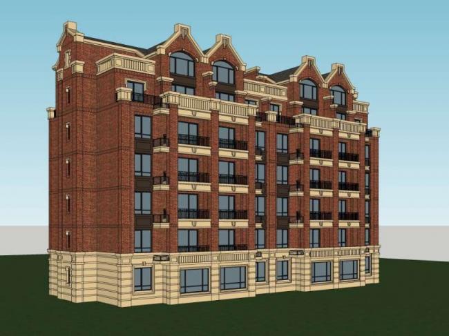 Sketchup住宅模型|多层住宅,英式古典风格 Sketchup住宅模型|多层住宅,英式古典风格