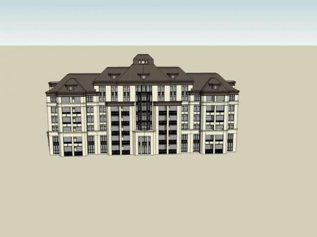 Sketchup住宅模型|多层住宅,古典风格 Sketchup住宅模型|多层住宅,古典风格